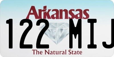 AR license plate 122MIJ