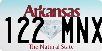 AR license plate 122MNX