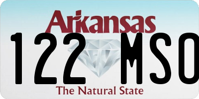 AR license plate 122MSO