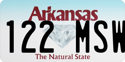 AR license plate 122MSW