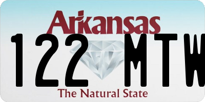 AR license plate 122MTW