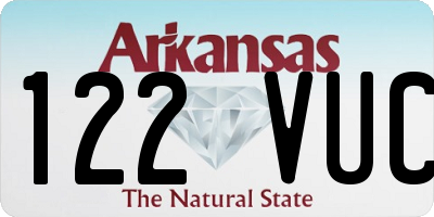 AR license plate 122VUC