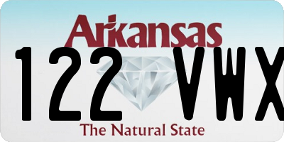 AR license plate 122VWX