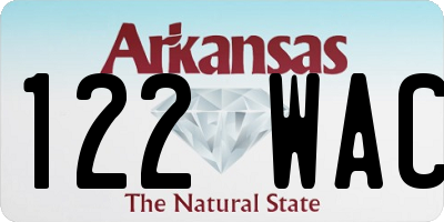 AR license plate 122WAC