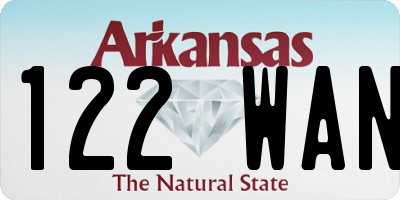 AR license plate 122WAN