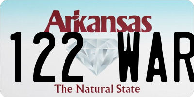 AR license plate 122WAR