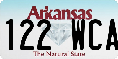 AR license plate 122WCA
