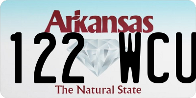 AR license plate 122WCU