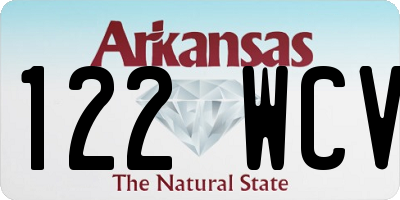 AR license plate 122WCV