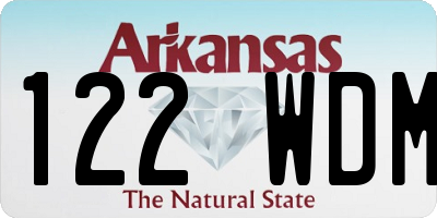 AR license plate 122WDM