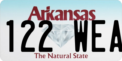 AR license plate 122WEA