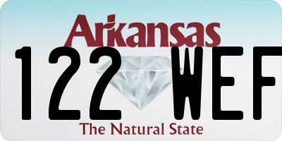 AR license plate 122WEF