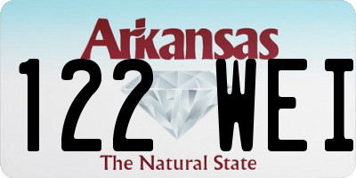 AR license plate 122WEI