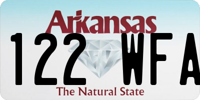 AR license plate 122WFA