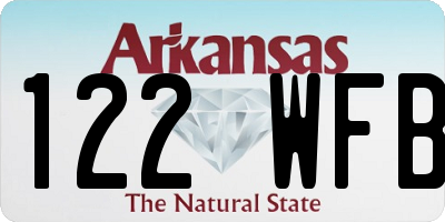AR license plate 122WFB