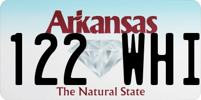 AR license plate 122WHI