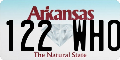 AR license plate 122WHO