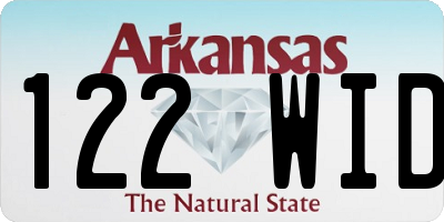 AR license plate 122WID