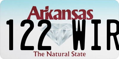 AR license plate 122WIR