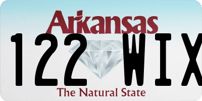 AR license plate 122WIX
