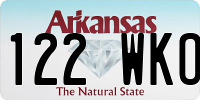 AR license plate 122WKO