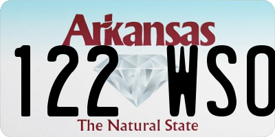 AR license plate 122WSO
