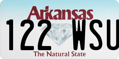 AR license plate 122WSU