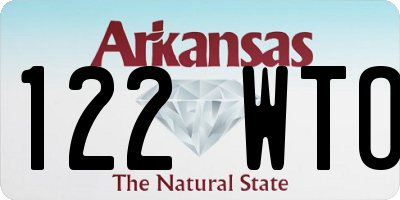 AR license plate 122WTO