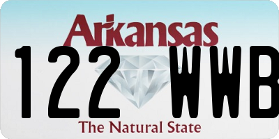AR license plate 122WWB