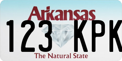 AR license plate 123KPK