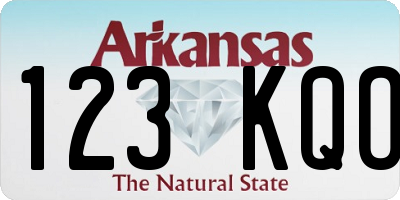 AR license plate 123KQO