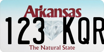 AR license plate 123KQR