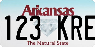 AR license plate 123KRE