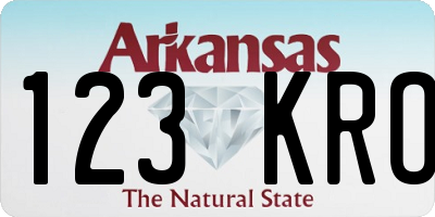 AR license plate 123KRO