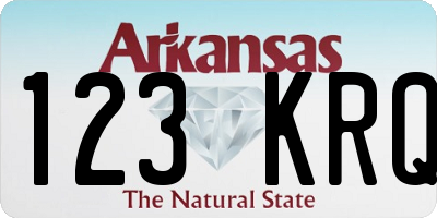 AR license plate 123KRQ