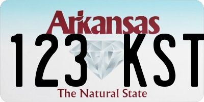 AR license plate 123KST