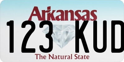 AR license plate 123KUD