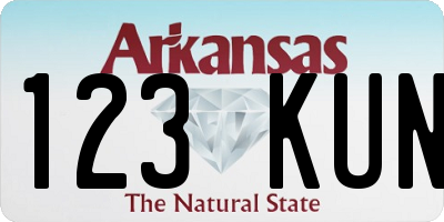 AR license plate 123KUN