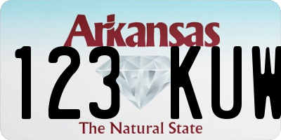 AR license plate 123KUW