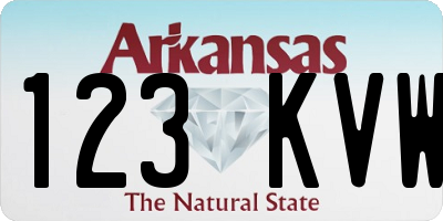 AR license plate 123KVW