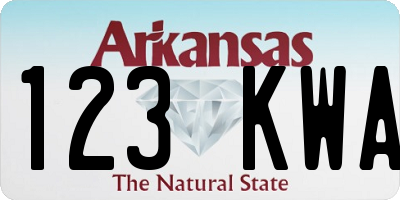 AR license plate 123KWA