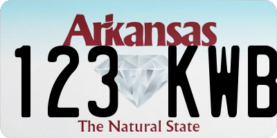 AR license plate 123KWB
