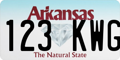 AR license plate 123KWG