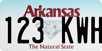 AR license plate 123KWH