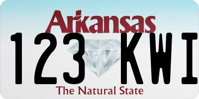 AR license plate 123KWI