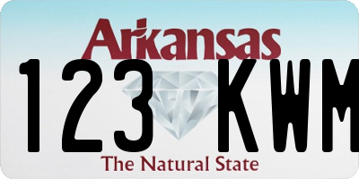 AR license plate 123KWM