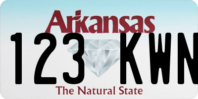 AR license plate 123KWN