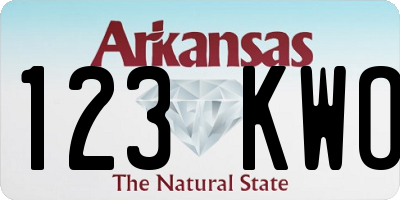 AR license plate 123KWO