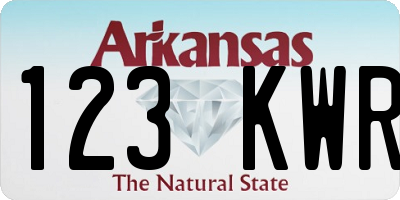 AR license plate 123KWR
