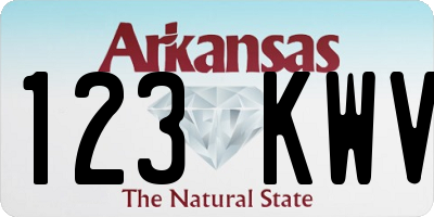 AR license plate 123KWV